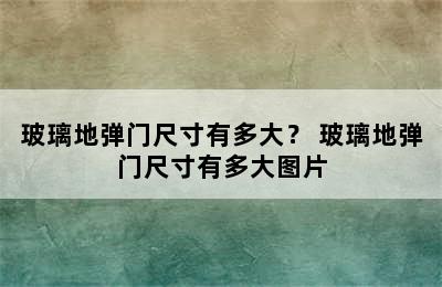 玻璃地弹门尺寸有多大？ 玻璃地弹门尺寸有多大图片